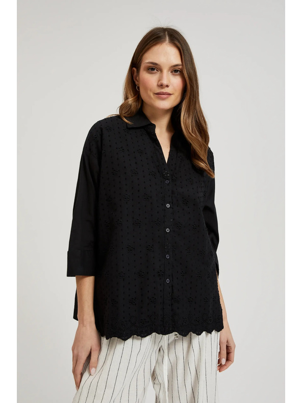 Moodo Черна oversize копченна риза Moodo