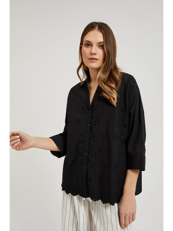 Moodo Черна oversize копченна риза Moodo