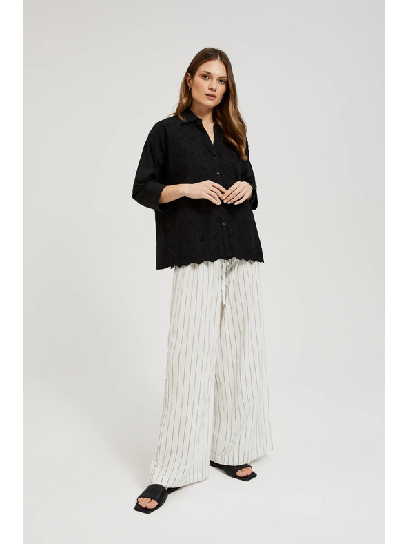 Moodo Черна oversize копченна риза Moodo