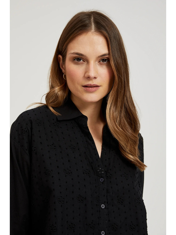 Moodo Черна oversize копченна риза Moodo