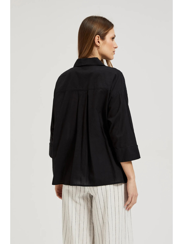 Moodo Черна oversize копченна риза Moodo