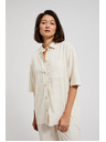 Moodo Ленена риза с джобче бежова Moodo
