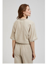 Moodo Ленена риза с връзване бежова Moodo