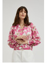 Moodo Розова цветна риза с набрани ръкави Moodo