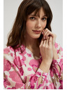 Moodo Розова цветна риза с набрани ръкави Moodo