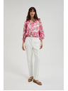 Moodo Розова цветна риза с набрани ръкави Moodo