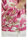 Moodo Розова цветна риза с набрани ръкави Moodo