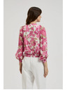 Moodo Розова цветна риза с набрани ръкави Moodo