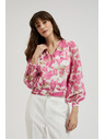 Moodo Розова цветна риза с набрани ръкави Moodo