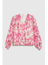 Moodo Розова цветна риза с набрани ръкави Moodo