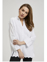 Moodo Бяла oversize риза с V-образно деколте Moodo