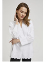 Moodo Бяла oversize риза с V-образно деколте Moodo