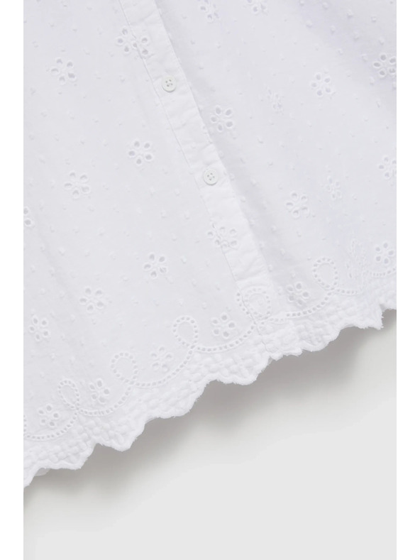 Moodo Бяла oversize риза с V-образно деколте Moodo