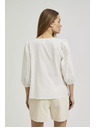 Moodo Бяла блуза с 3/4 ръкави Moodo