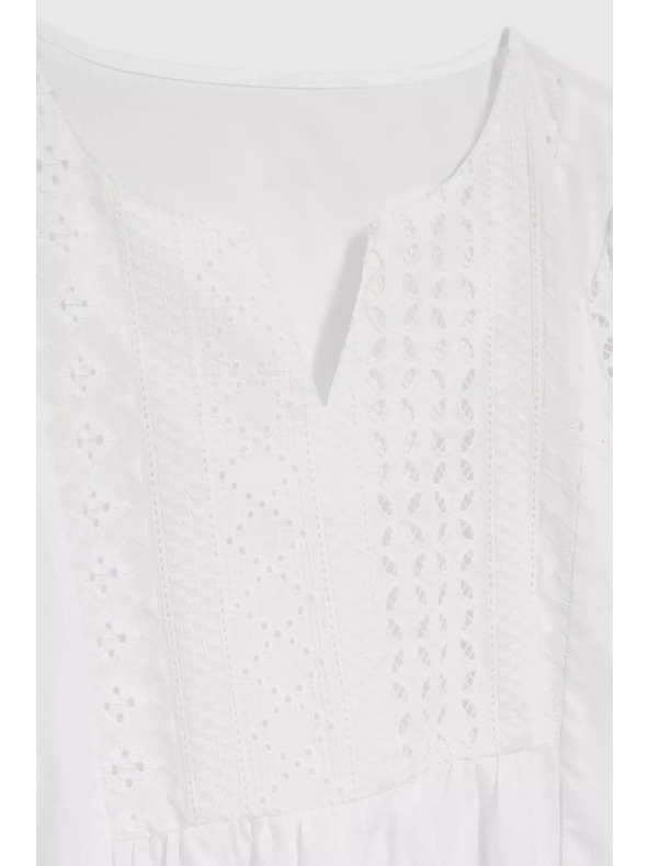 Moodo Бяла блуза с 3/4 ръкави Moodo