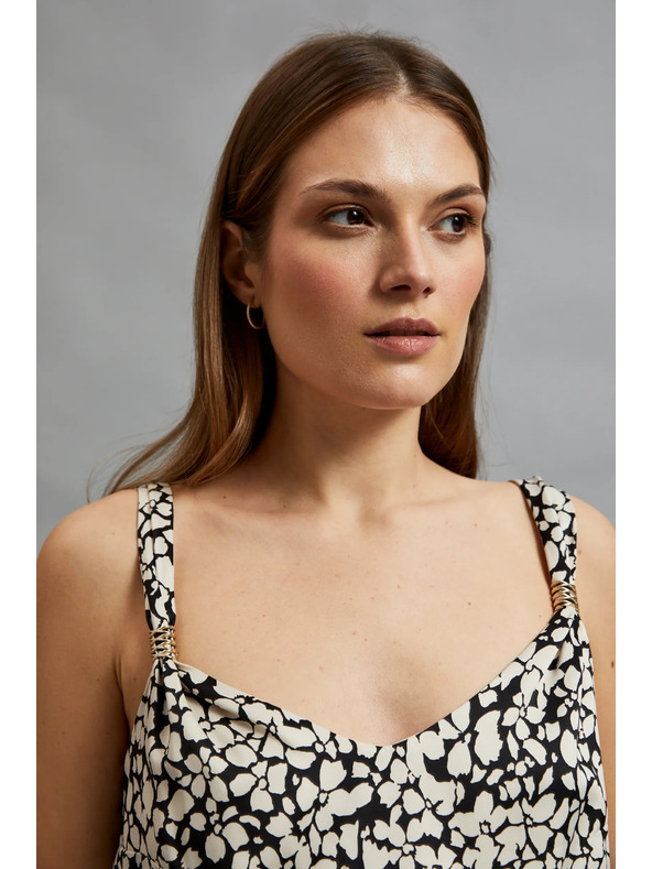 Moodo Щампована риза с тънки презрамки бежова Moodo