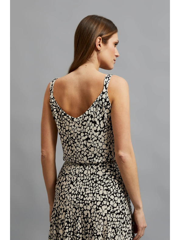 Moodo Щампована риза с тънки презрамки бежова Moodo