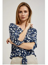Moodo Синя цветна риза с връзване Moodo