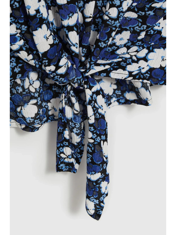 Moodo Синя цветна риза с връзване Moodo