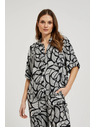 Moodo Вискозна риза черно-бяла Moodo
