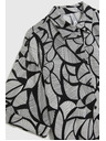 Moodo Вискозна риза черно-бяла Moodo