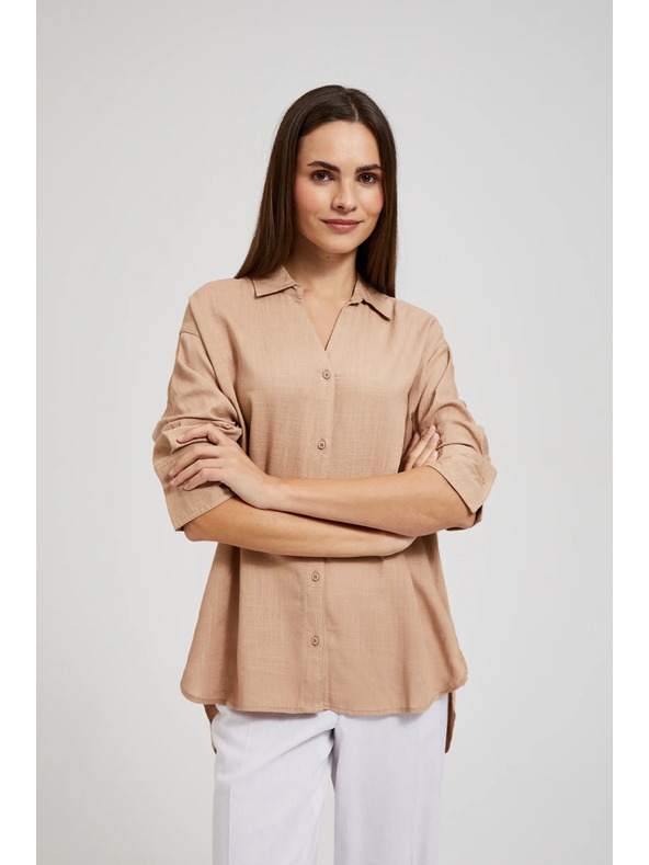 Moodo Ленена риза бежова Moodo