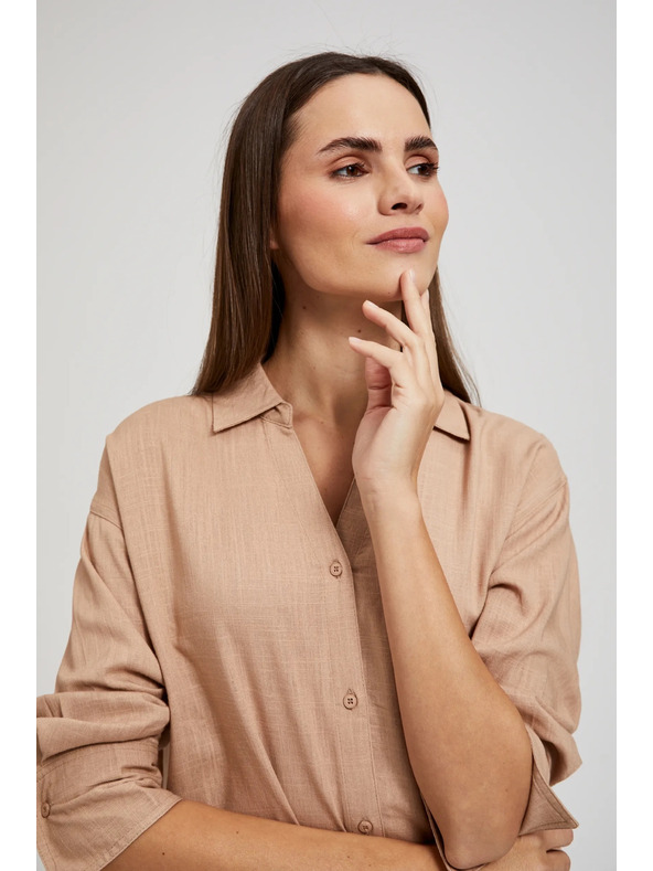 Moodo Ленена риза бежова Moodo