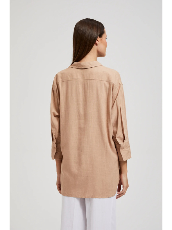 Moodo Ленена риза бежова Moodo