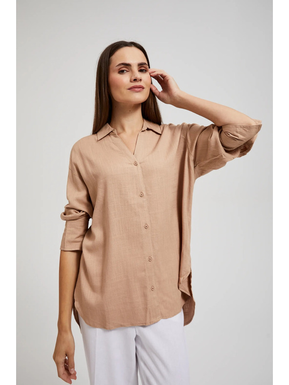 Moodo Ленена риза бежова Moodo