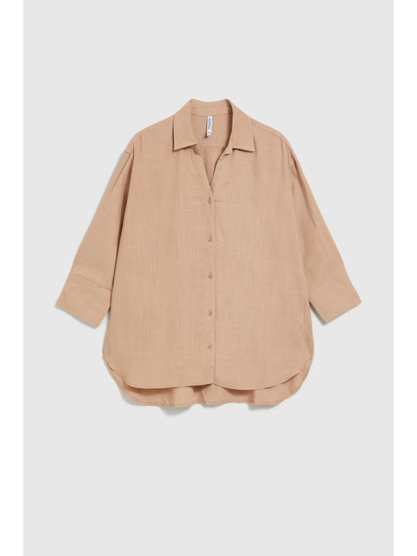 Moodo Ленена риза бежова Moodo