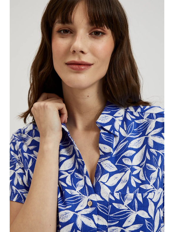 Moodo Синя риза с яка и растителен десен Moodo