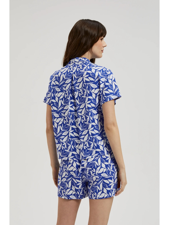 Moodo Синя риза с яка и растителен десен Moodo