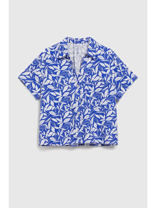 Moodo Синя риза с яка и растителен десен Moodo