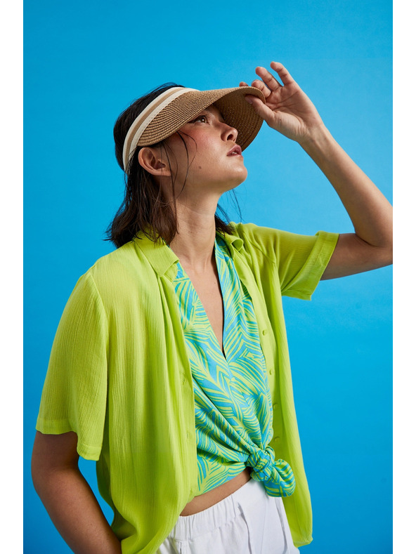 Moodo Лаймова риза с яка Moodo