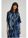 Moodo Щампована риза с къси ръкави синя Moodo
