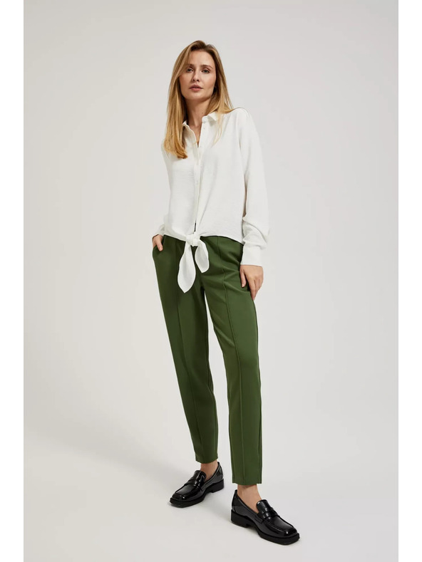 Moodo Риза с дълги ръкави и връзване бяла Moodo