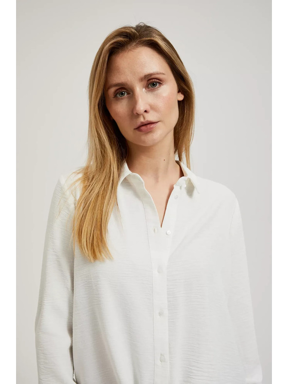 Moodo Риза с дълги ръкави и връзване бяла Moodo