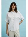 Moodo Бяла риза с къси и широки ръкави Moodo