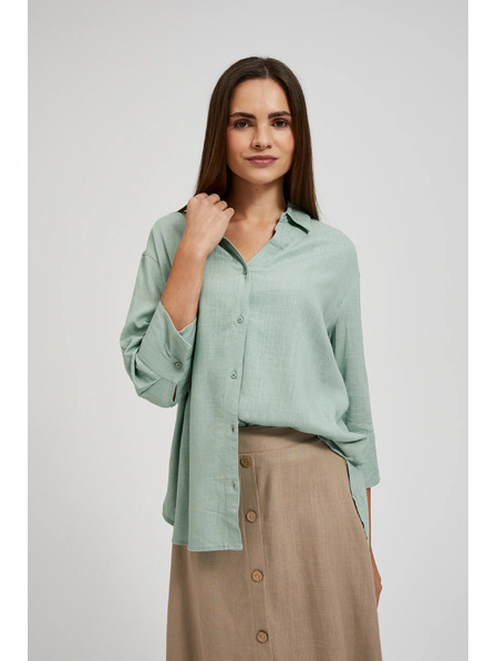 Moodo Ленена риза маслинено зелена Moodo