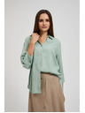 Moodo Ленена риза маслинено зелена Moodo