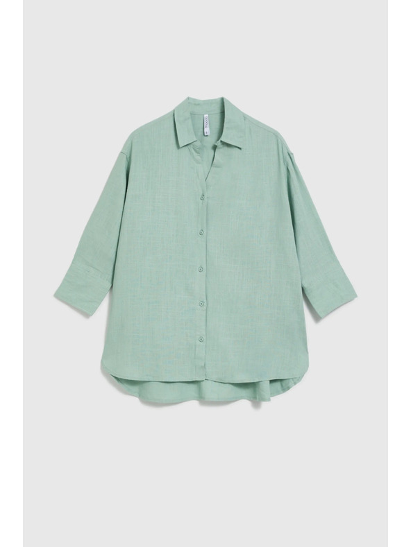 Moodo Ленена риза маслинено зелена Moodo