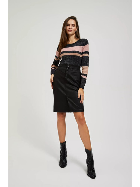 Moodo Молив пола с декоративни копчета черна Moodo