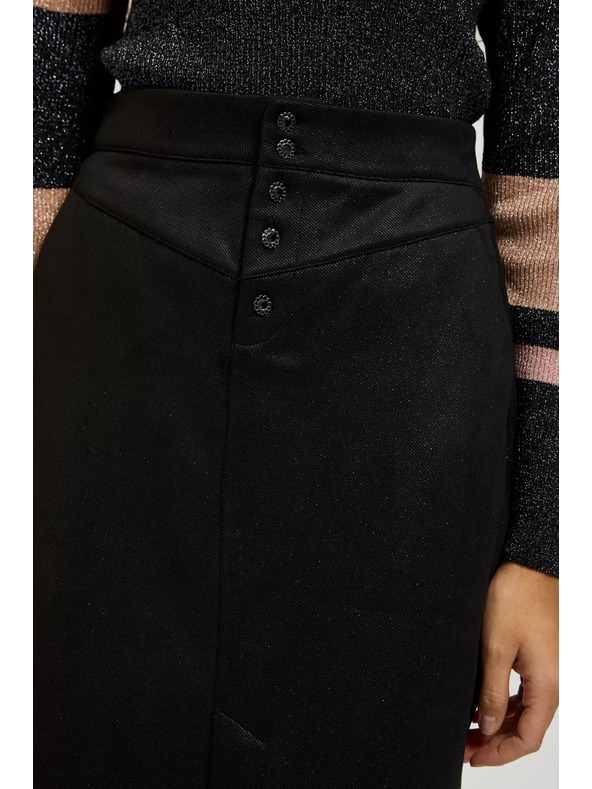 Moodo Молив пола с декоративни копчета черна Moodo