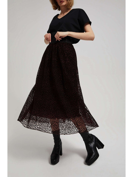 Moodo Разширена миди пола кестеняво Moodo