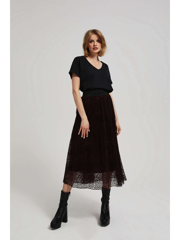 Moodo Разширена миди пола кестеняво Moodo