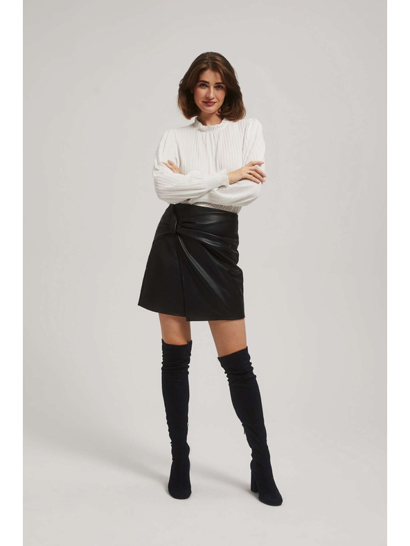 Moodo А-образна пола от имитация на кожа черна Moodo