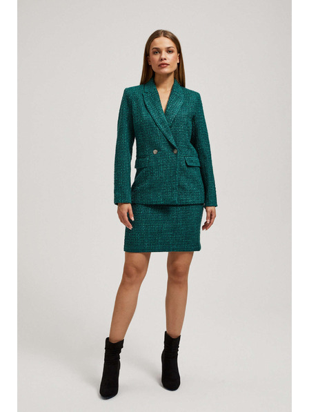 Moodo Пола в туид стил с декоративни копчета в смарагдово Moodo