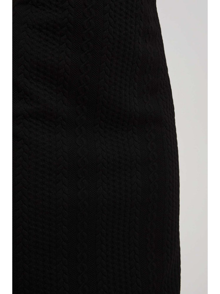 Moodo Права пола с плетен десен черна Moodo