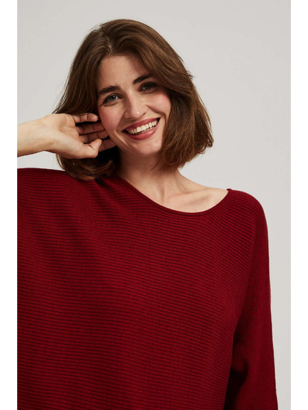 Moodo Суитшърт с летящ силует в тъмночервено Moodo