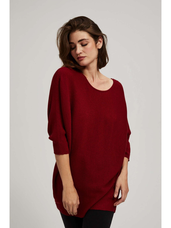 Moodo Суитшърт с летящ силует в тъмночервено Moodo